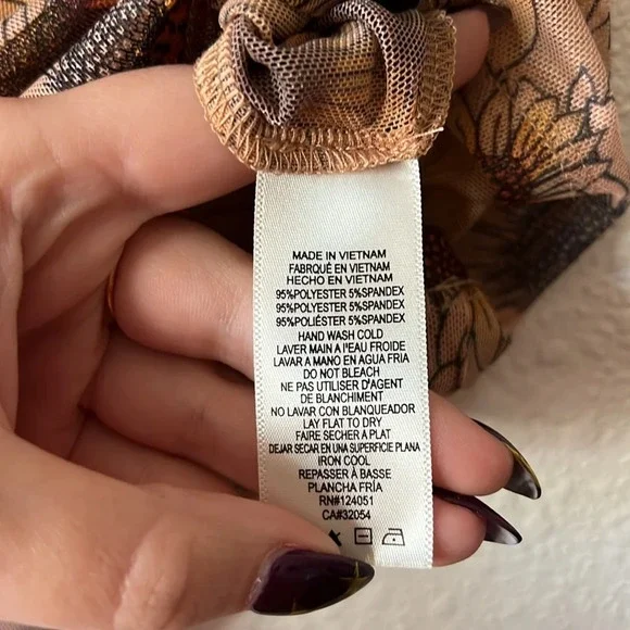 Anthropologie Porridge Short-Sleeve Mesh Tee Sunflower Print Size XS - Picture 6 of 7